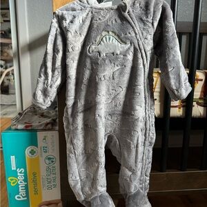 Gray Dinosaur Kids One Piece